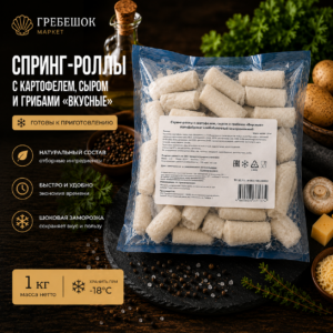 Спринг-роллы с картофелем, сыром и грибами